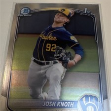 Bowman. 2024 Chrome Josh Knoth 1st Bowman #BCP-136 Milwaukee Brewers