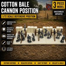 Paca de algodón 1/72 posición de artillería confederada ACW AWI terreno de guerra