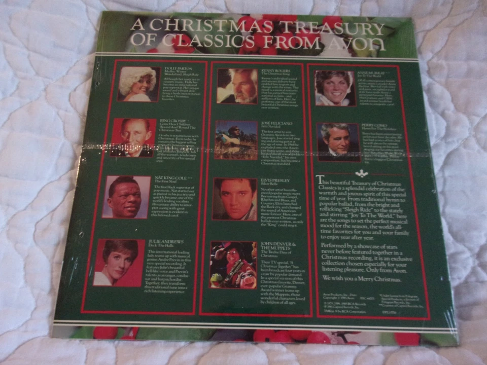 A CHRISTMAS TREASURY OF CLASSICS FROM AVON LP NEW ELVIS JOHN DENVER DOLLY PARTON - Image 2 of 4