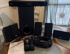 LG LHB335 Blu-ray Home Theater System AM/FM iPod 5 Speakers Remote And Wires