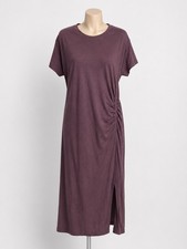Vestido Camiseta EX M*S Berenjena Jersey Lateral Acanalado Midi 8 12 14P 14 16P 16 18