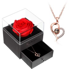 Hicarer Mother's Day Necklace Gift for Girlfriend Women I Small, Rose Gold