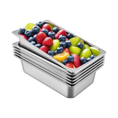 6 Pack Steam Table Pans 20.9 x 12.8 x 5.9 Inch Deep Steam Table Pan Full Size 20