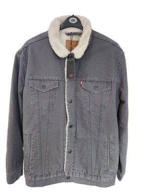 Levi's Premium Type III Sherpa Trucker Jacket - Charcoal Grey Canvas - Size XXL