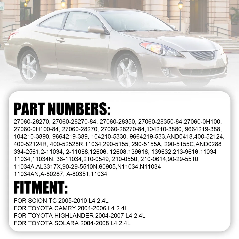 Alternator For Toyota Solara 2004-2008 Highlander 2004-2007 Camry 2004-2006 2.4L Foto 3 de 4