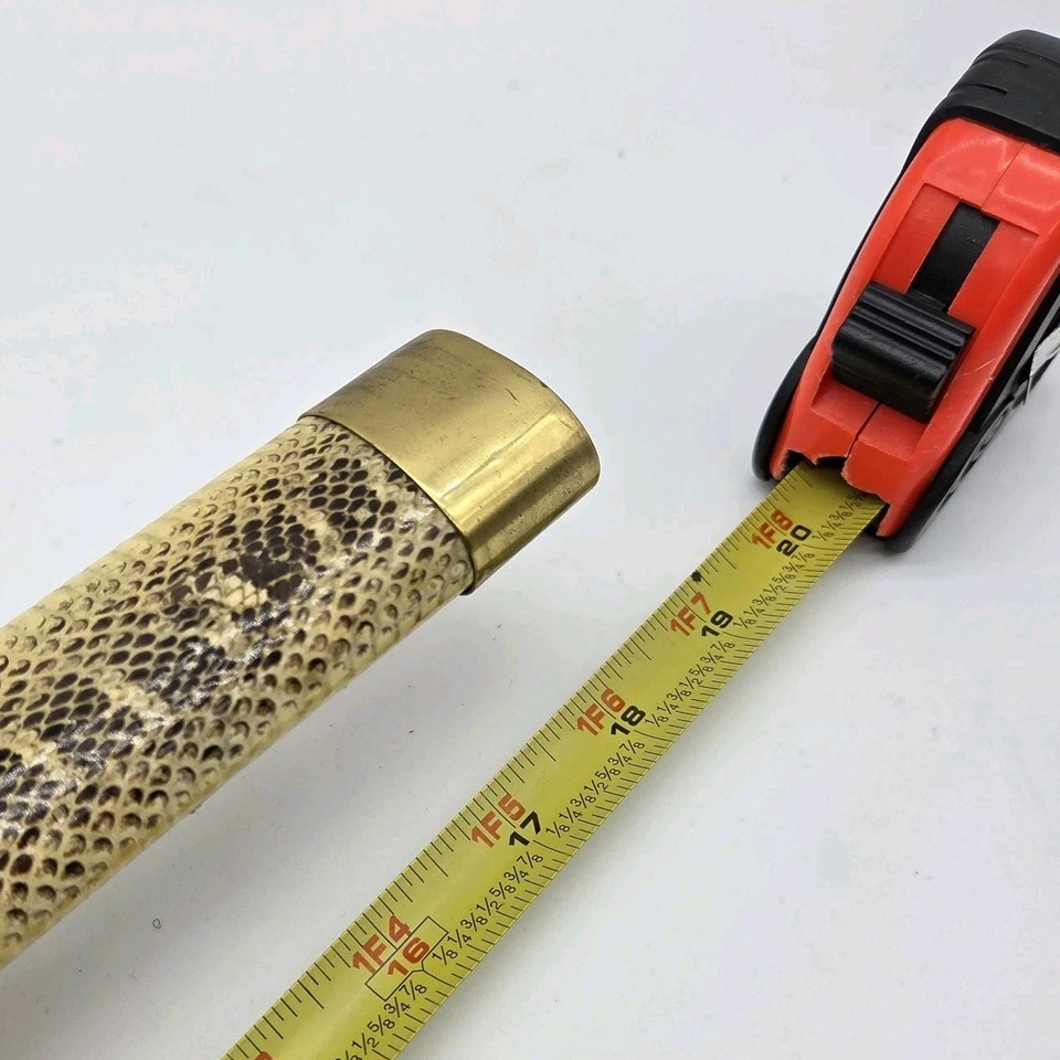Vintage Decorative Samurai Short Sword w/ Snake Skin Sheath & Brass Fittings 19" - Image 3 of 4
