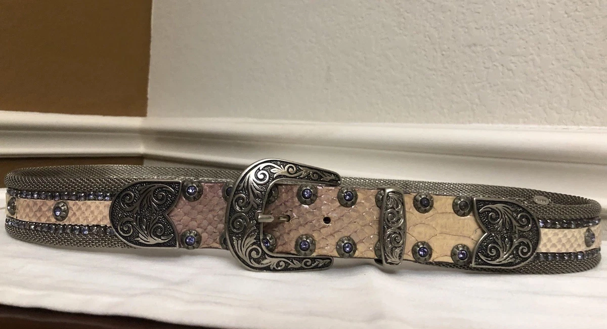 Women’s Snake Skin and leather belt. Navy. 49 inches. EUC. Snake Skin Pattern Top Grain Leather Belt - Western Express main image 3