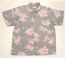 Vtg Cooke Street Shirt Mens 2XL Hawaiian Floral Reverse Print Short Sleeve