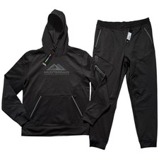 Monterrain Speed 2.0 Poly Fleece Hoodie  Joggers Set in Jet Black Men's Large