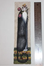 Cat Folk Art 3-D Resin Wall Plaque 11 x 3 E Smithson Home Decor Folks Country
