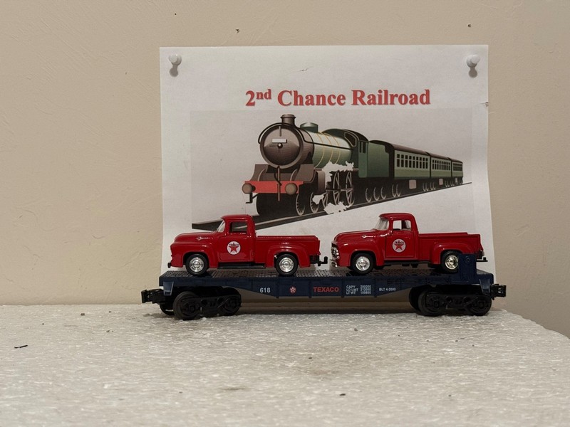 O Scale Trains MTSI Texaco Flat Car 618 w/Texaco Pickup