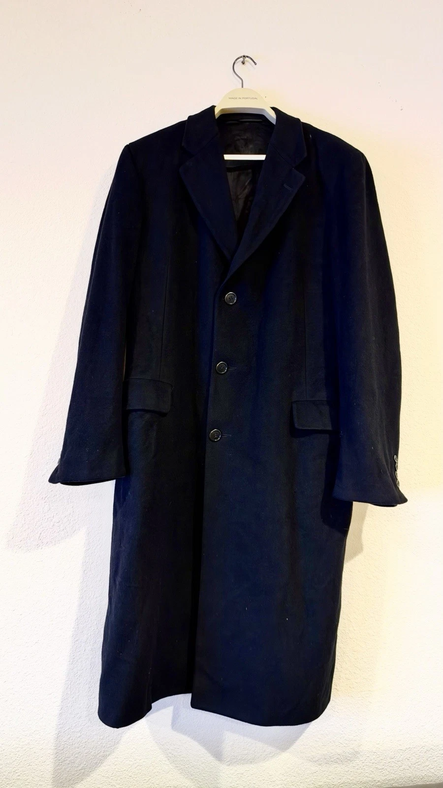 Vintage Neiman Marcus 100% Cashmere Men's Long Overcoat Black Made in England image 2