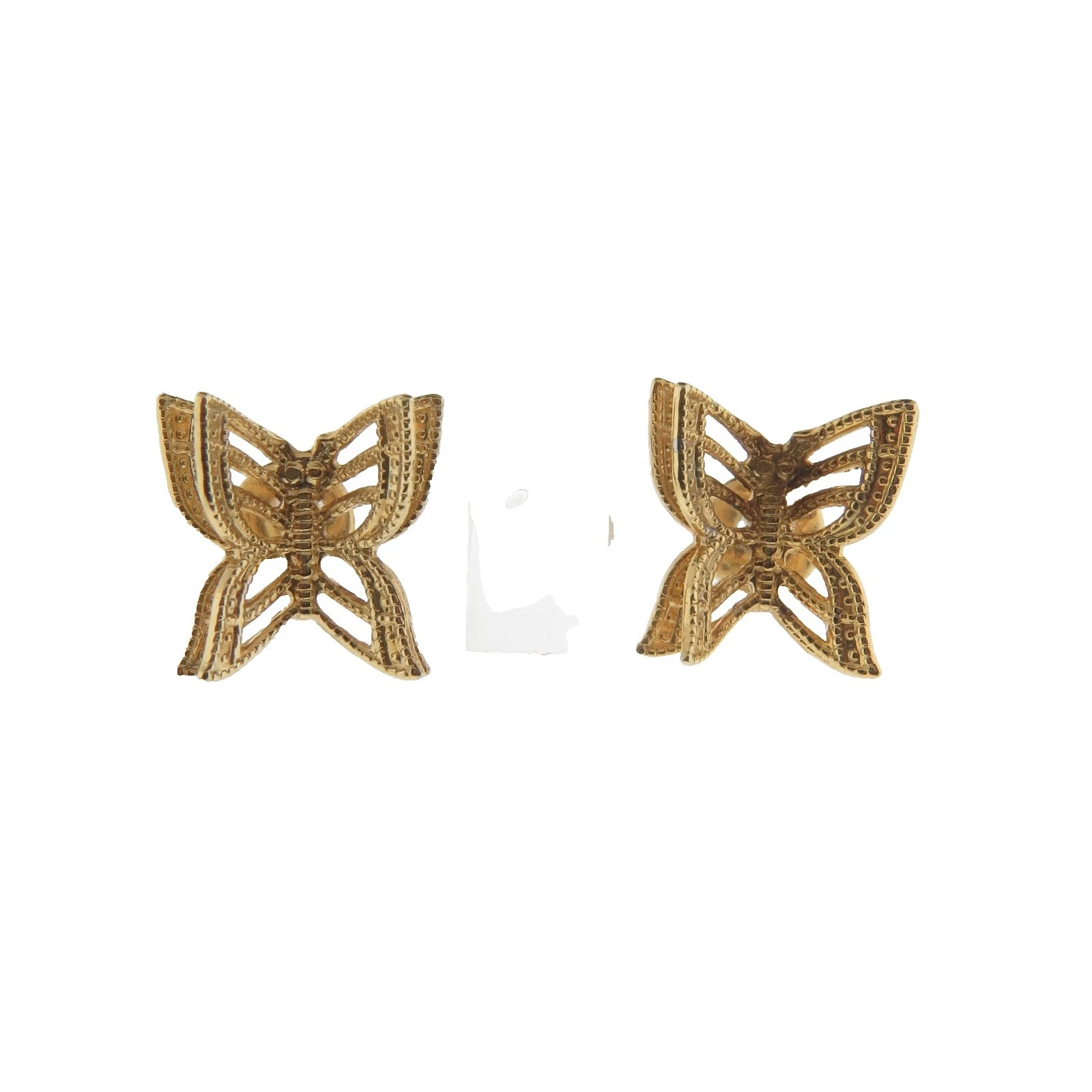 Pendientes de Moda Oro Amarillo Butterfly Stud