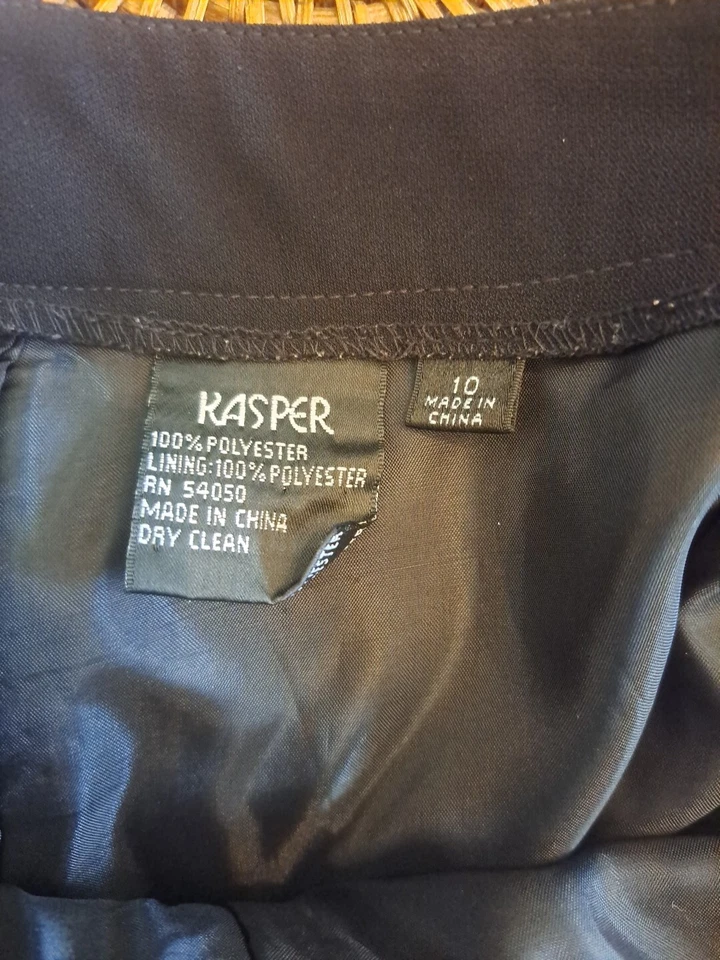 Pantalones de vestir Kasper negros para mujer talla 10 forrados 28” entrepierna excelente estado Foto 4 de 4