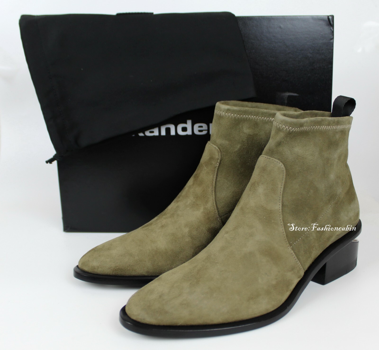 NEW ALEXANDER WANG Kori Suede Bootie Shoes, KHAKI SUEDE, EUR 36
