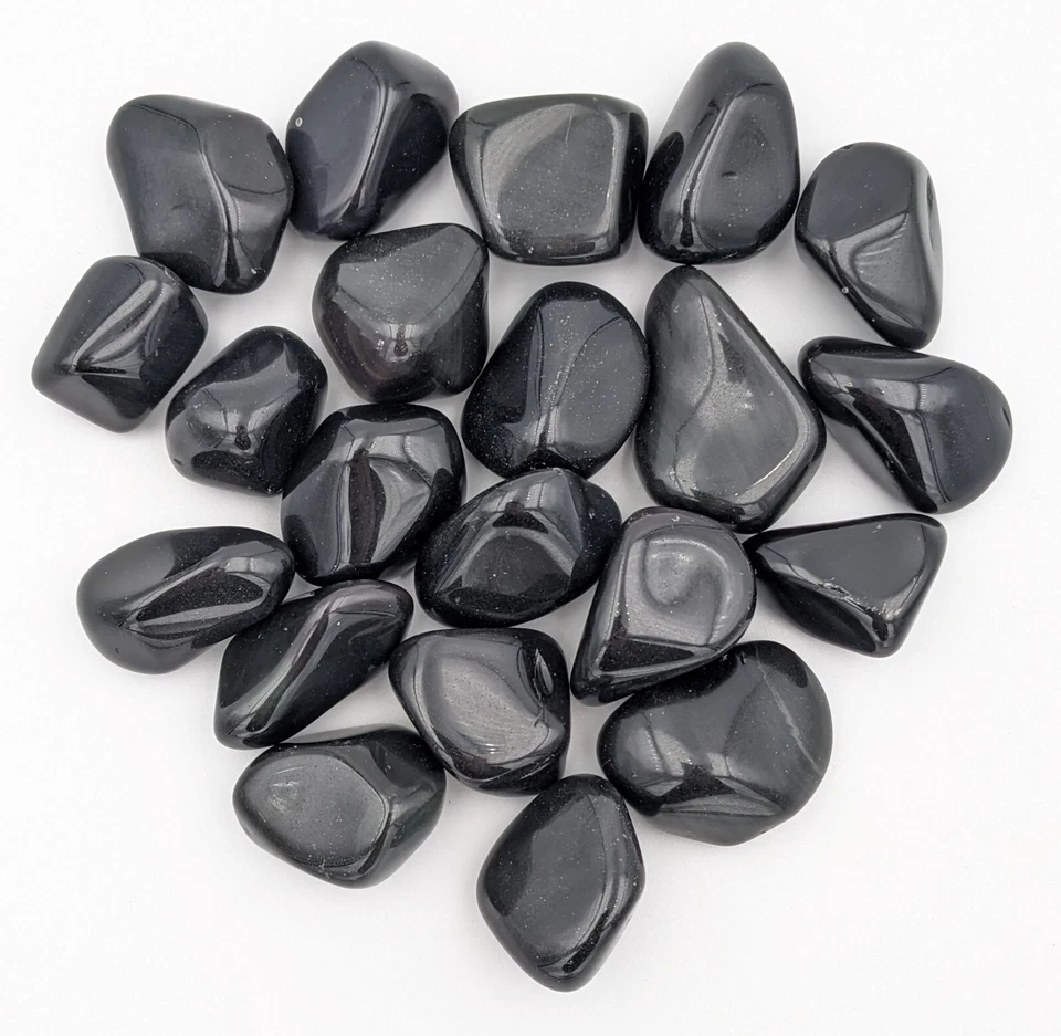 LOT DE 250 grs DE PIERRES NATURELLES POLIES OBSIDIENNE OEIL CÉLESTE Taille M - Photo 2/2