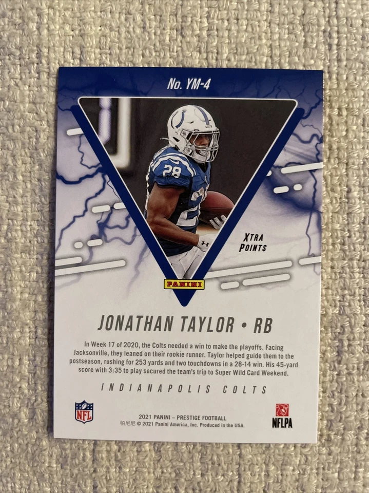 2021 Prestige Youth Movement Foil Red #4 Jonathan Taylor 141/299 Colts - Image 3 of 3