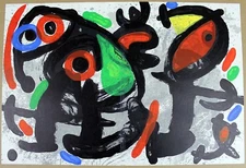JOAN MIRO Lithograph 1970 Ronde de nuit NIGHTWATCH Original Color French Art