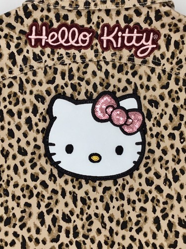MINT🌟Hello Kitty Leopard Print Lightweight Jacket, Embroidered/Sequins Sz.5 - Picture 2 of 8