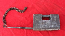 Vintage Old Iron Handgefertigter Einzigartige Form Gravur Tricky Puzzle Padlock
