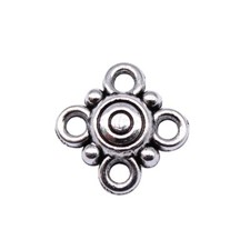 25pcs 15x15mm Tibetan Silver Alloy Charm 4Hole connector