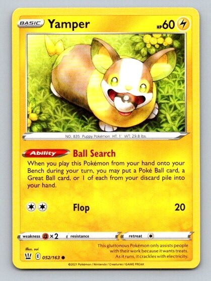 2021 Pokemon Card Battle Styles Yamper 52/163