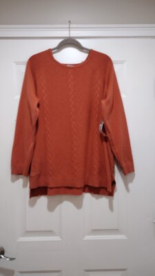 Cyrus Woman NWT 3X Cable Knit Sweater Sunset Heather
