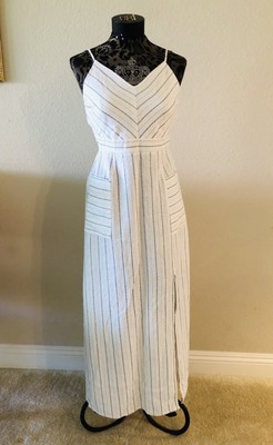 striped linen maxi dress