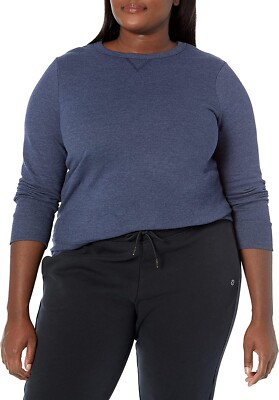 Just My Size Women's Plus-Size V-Notch Sweatshirt Navy Heather