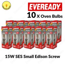Image of 10 X Oven Bulb 300°C Cooker Appliance Rated Lamp Light 15W 240V SES E14 Everead