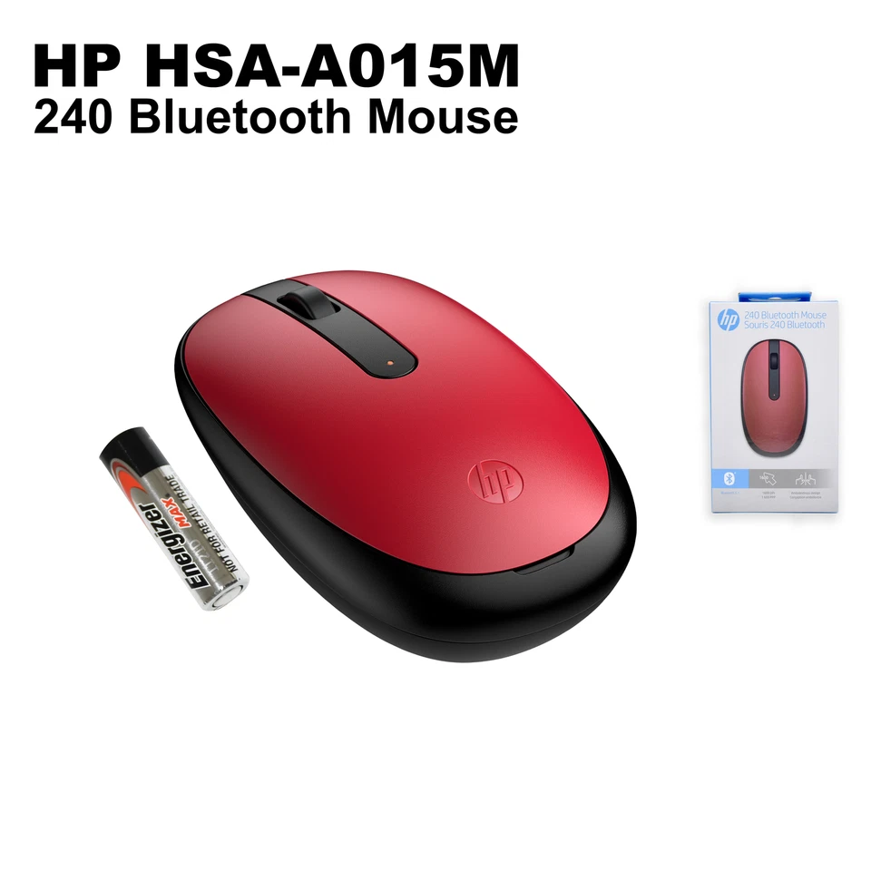 HP 240 Empire Red Bluetooth Wireless Mouse Sleek Portable & Reliable 43N05AA#ABA - Image 2 of 4