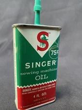 vtg Classic singer sewing machine oil 1/2 Full Tin Can