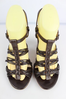 Sandales à Talons Stéphane Kelian - Cuir Marron Foncé - Taille 37.5 - Occasion Très Bon état