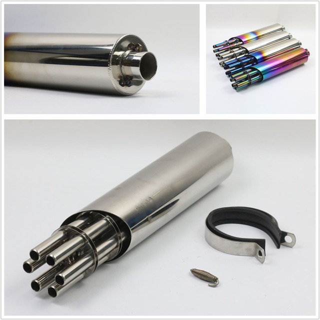 Motorcycle Stainless Exhaust Muffler Pipe Rotating Gatling Gun Slipon