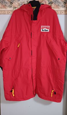 Marlboro XL Red Outdoor Vintage Classic Travel Camping Cowboy Chores Zip Jacket