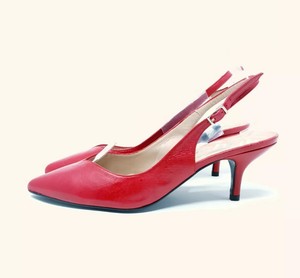 ladies red slingback shoes