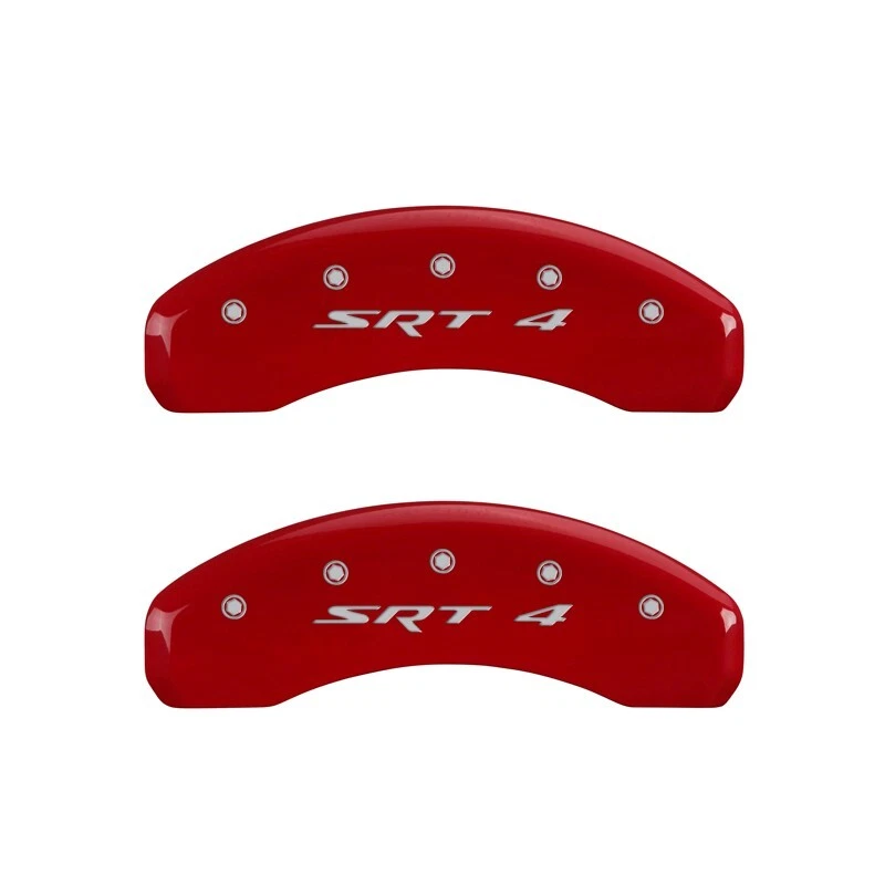 Cubiertas de pinza de disco de freno MGP rojas delanteras + traseras Dodge Caliber "SRT 4" 2007-2012 Foto 3 de 4