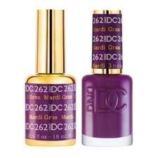 DND DC Soak Off Gel Polish + Matching Nail Lacquer - #262 Mardi Gras