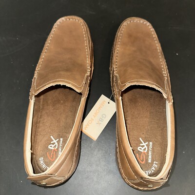 Купить gbx mens driving loafers sz 9 d brown leather casual  display picture 3