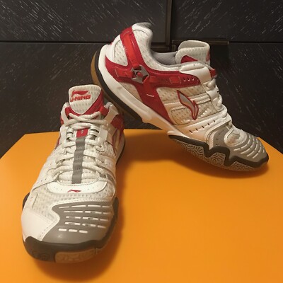 Li-ning Li Ning Mens Badminton Shoe Mens International AYZF007-3 Rare White Red 