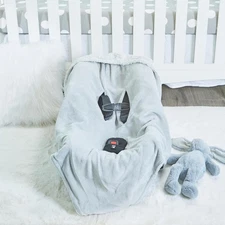 Unisex Grey Baby Car Seat Blanket for Toddler Boys Grey Fur Car Seat Blanket