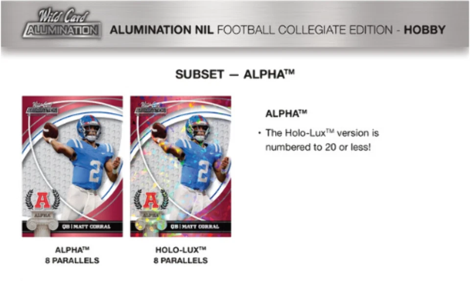 2022 Wild Card Alumination NIL Football Collegiate Edition Hobby Box - Image 4 of 4