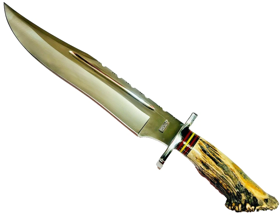 Impact Cutlery Custom Made Huge Bowie Knife 20" Bone Stag Handle Handmade Knives - Image 2 of 4