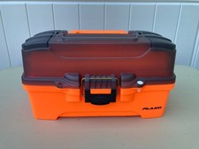 NEW Plano PlamT6221 3 Tray Fishing Tackle Box Smoke/Orange - EUC