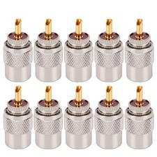 10pcs UHF male Plug clamp PL259 connector for RG8x LMR400 RG8 RG213 RG214 cable