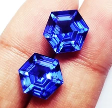 8 to 10 Ct Natural Blue Sapphire Hexagon Shape Pair Loose Gemstones Certified