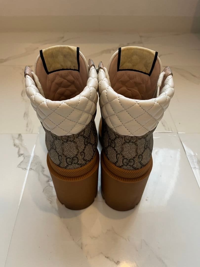 Gucci Quilted Boots White With GG Pattern Size 35.5 US About5.5 For Women thumbnail 13