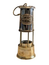 Vintage Beamish Mahogany Drift Miner's Lamp Replica Brass/Nickel Finish 40cm