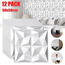 12 Pack 3D Wall Panels Diamond Wave Design Sound Proofing Panels for Living Room