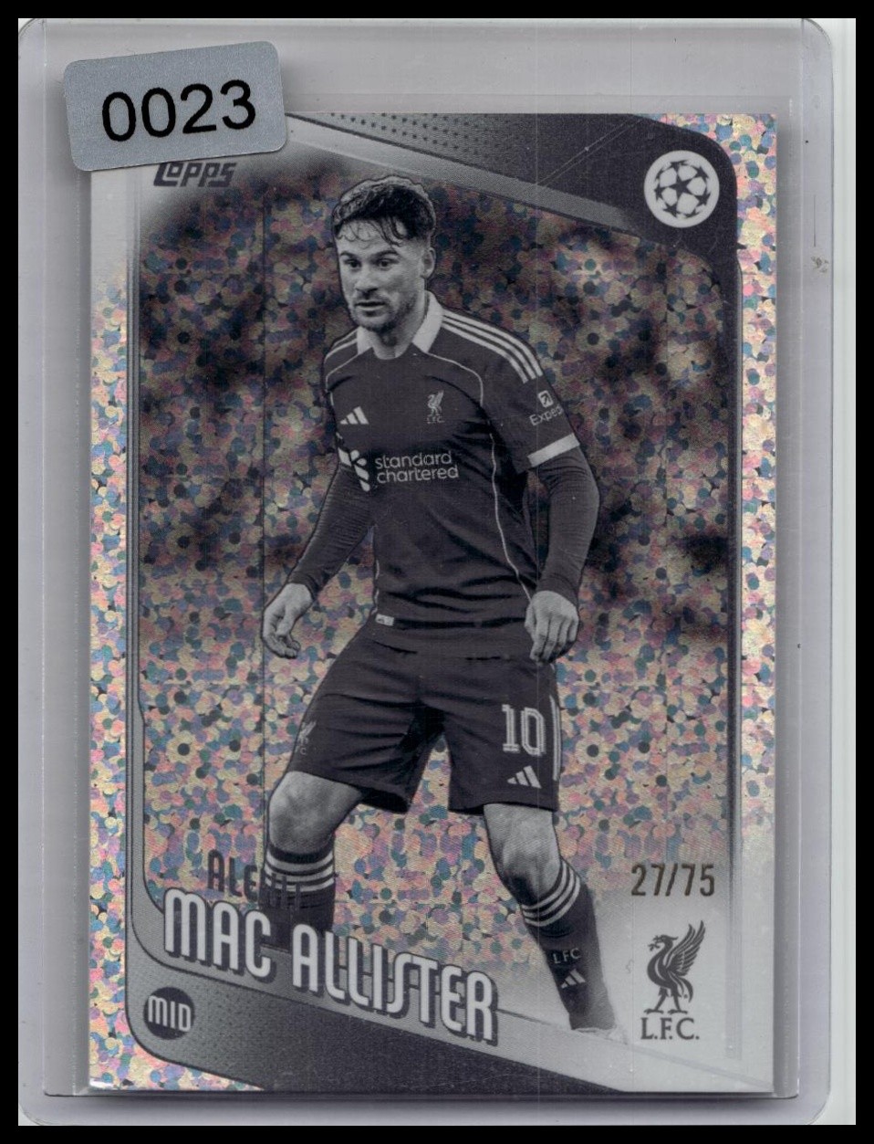 2025-26 Topps UEFA Alexis Mac Allister Liverpool Black & White Raindrops #/75